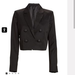 INTERMIX CLARA CROPPED DOUBLE-BREASTED BLAZER